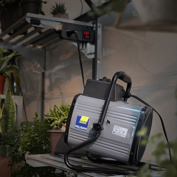 Canopia by Palram Greenhouse 1500 W Portable Splash Resistant Fan Heater with Digital Thermostat