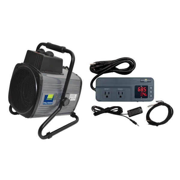 Canopia by Palram Greenhouse 1500 W Portable Splash Resistant Fan Heater with Digital Thermostat