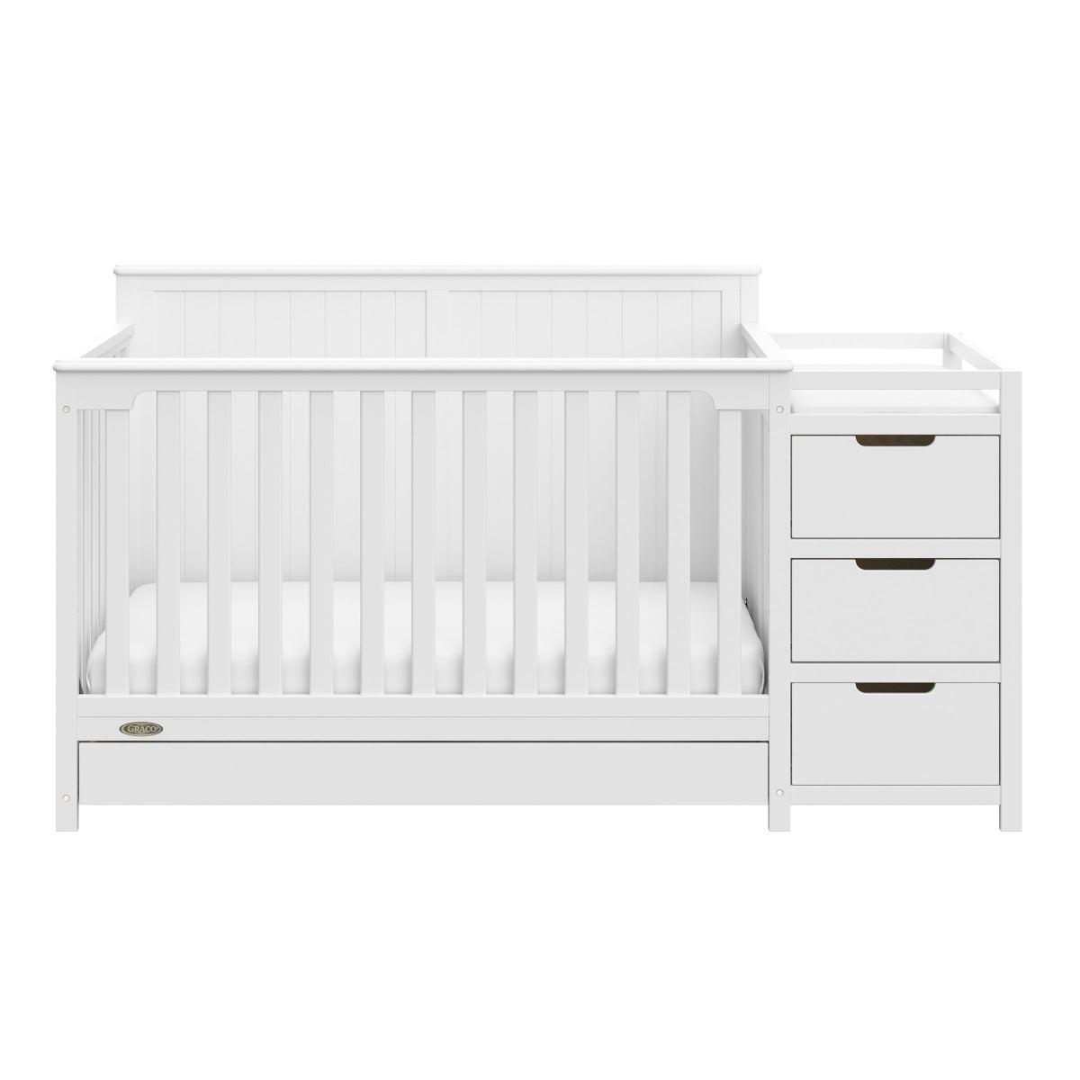 Graco Hadley 5-in-1 Convertible Crib and Changer with Drawer, White