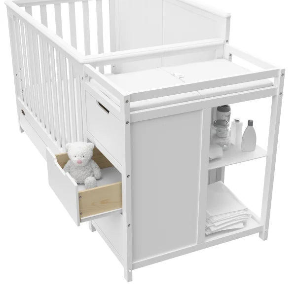Graco Hadley 5-in-1 Convertible Crib and Changer with Drawer, White