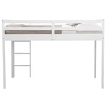 Delta Children White Twin Loft Bed with Guardrail and Ladder