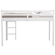 Delta Children White Twin Loft Bed with Guardrail and Ladder