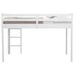 Delta Children White Twin Loft Bed with Guardrail and Ladder