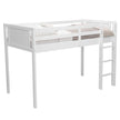 Delta Children White Twin Loft Bed with Guardrail and Ladder