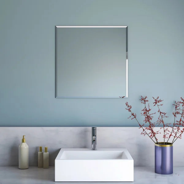 Appollo Summer Modern 61 cm (24 in.) Square Frameless Beveled Mirror