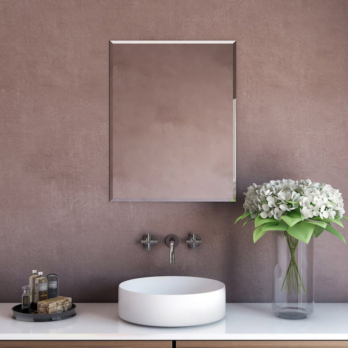 Appollo Kaden Modern 55.8 cm x 71 cm (22 in. x 28 in.) Rectangular Frameless Beveled Mirror