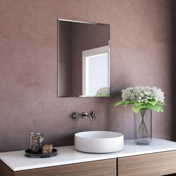 Appollo Kaden Modern 55.8 cm x 71 cm (22 in. x 28 in.) Rectangular Frameless Beveled Mirror