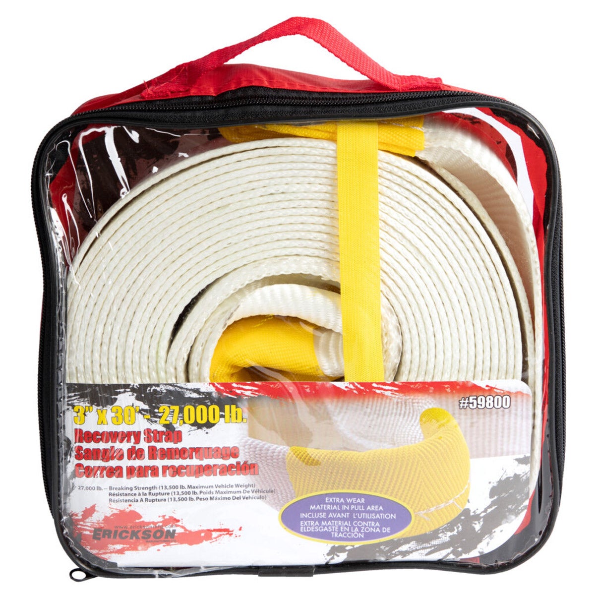Erickson (3 in. x 30 ft.) 27,000 lb. Recovery Strap Bulk With Carry Bag