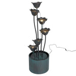 Lily Flower Metal Fountain with Warm White Lights