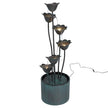 Lily Flower Metal Fountain with Warm White Lights