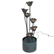 Lily Flower Metal Fountain with Warm White Lights