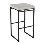 Amisco Easy Modern Bar or Counter Stool, Grey Seat and Black Base