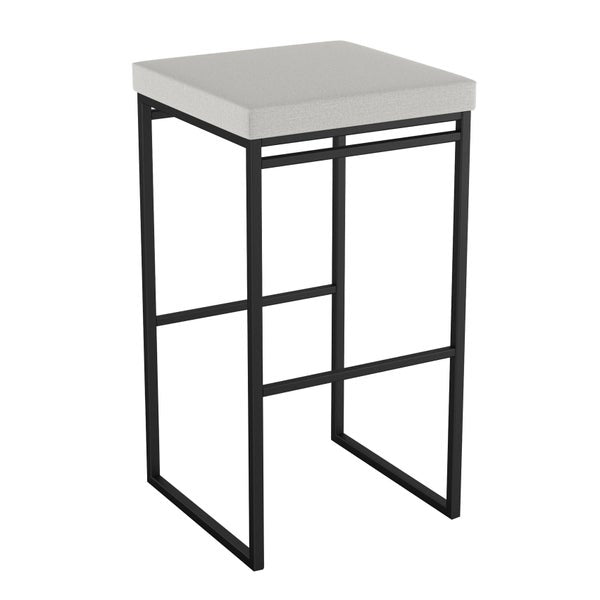Amisco Easy Modern Bar or Counter Stool, Grey Seat and Black Base