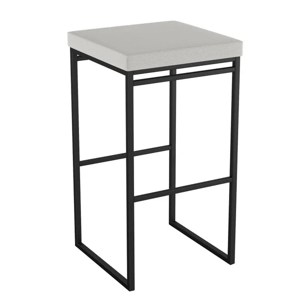Amisco Easy Modern Bar or Counter Stool, Grey Seat and Black Base