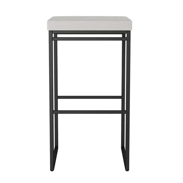 Amisco Easy Modern Bar or Counter Stool, Grey Seat and Black Base