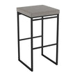 Amisco Easy Modern Counter Stool, Silver Seat and Black Base