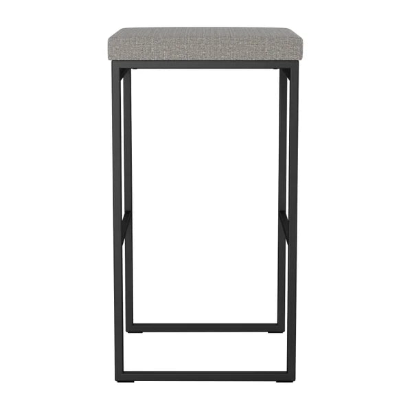 Amisco Easy Modern Counter Stool, Silver Seat and Black Base