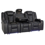 Oxford II Top Grain Leather LED Power Reclining 3-piece Home Theatre Seating