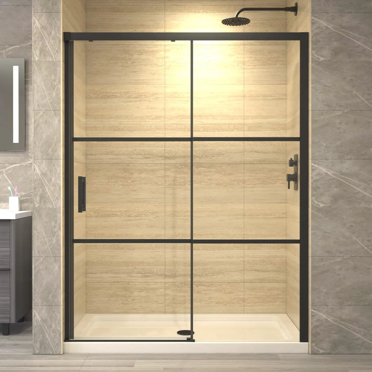 Appollo Bradford 60 in. Black Matte Shower Kit