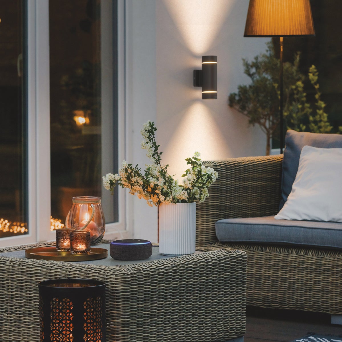 Atomi Smart Wi-Fi Rotundus Outdoor Wall Sconces -2-pack