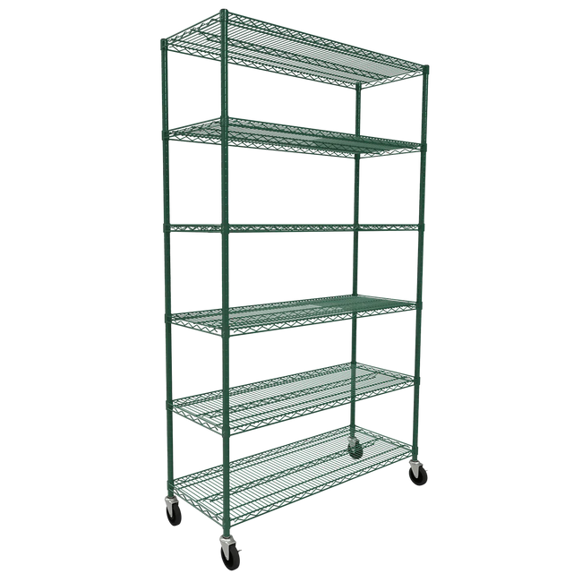 Epoxy Zinc Wire Rack 6 Shelves, 76" High