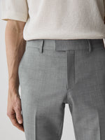 Grey Slim-Fit Wool Suit Pant