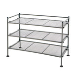 Seville Classics 3-Tier Stackable Sturdy Steel Mesh Utility Shoe Rack
