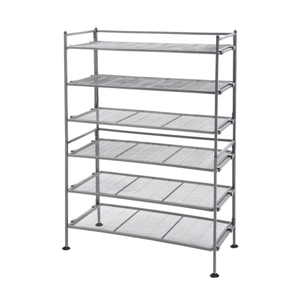 Seville Classics 3-Tier Stackable Sturdy Steel Mesh Utility Shoe Rack