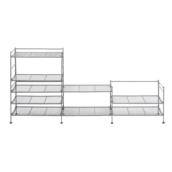 Seville Classics 3-Tier Stackable Sturdy Steel Mesh Utility Shoe Rack