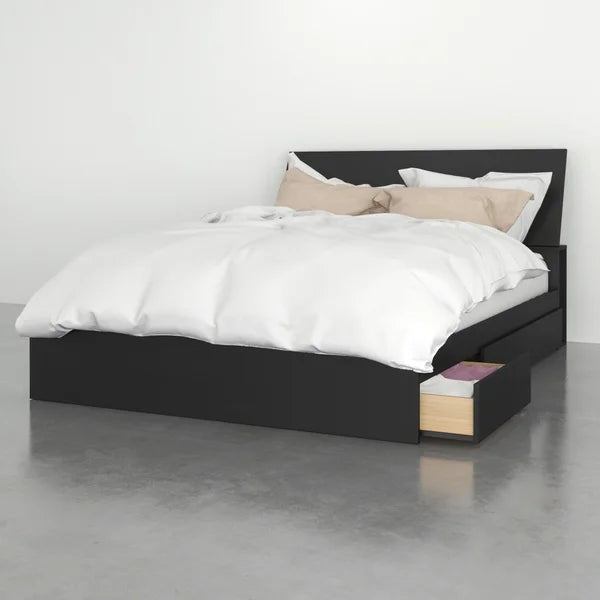 Nexera Modern Queen Storage Bed, Black