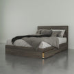Nexera Modern Queen Storage Bed, Bark Grey