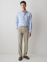 Navy Tailored Fit Dress Shirt with Geo Pattern