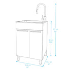 Transform Silver 22 in. All in One Utility Sink with Cabinet and Faucet