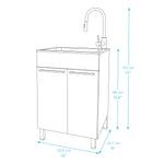 Transform Silver 22 in. All in One Utility Sink with Cabinet and Faucet