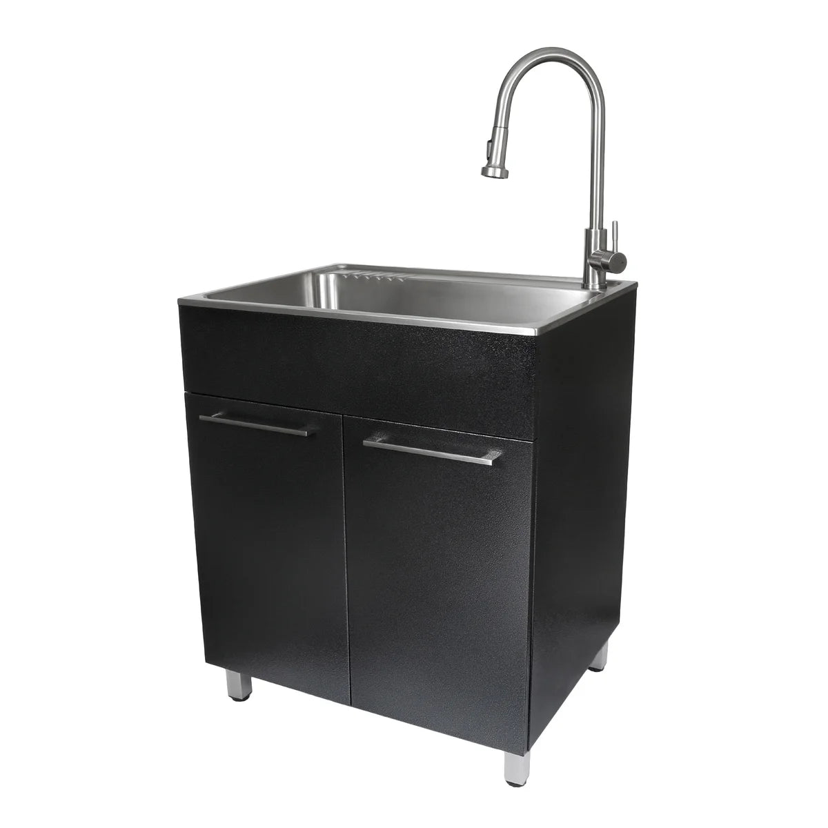 Transform 28 in. All in One Utility Sink with Cabinet and Stainless Steel Faucet
