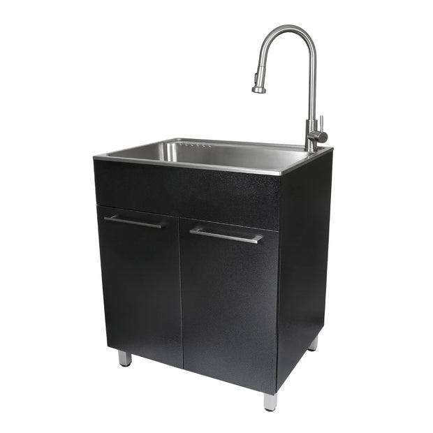 Transform 28 in. All in One Utility Sink with Cabinet and Stainless Steel Faucet