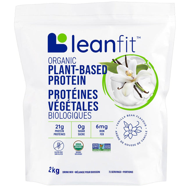 Leanfit Organic Plant Protein, Vanilla Bean, 2 kg