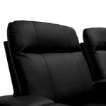 Siena Top Grain Leather LED Power Reclining Home Theatre Seating, Black