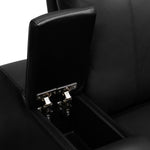 Siena Top Grain Leather LED Power Reclining Home Theatre Seating, Black
