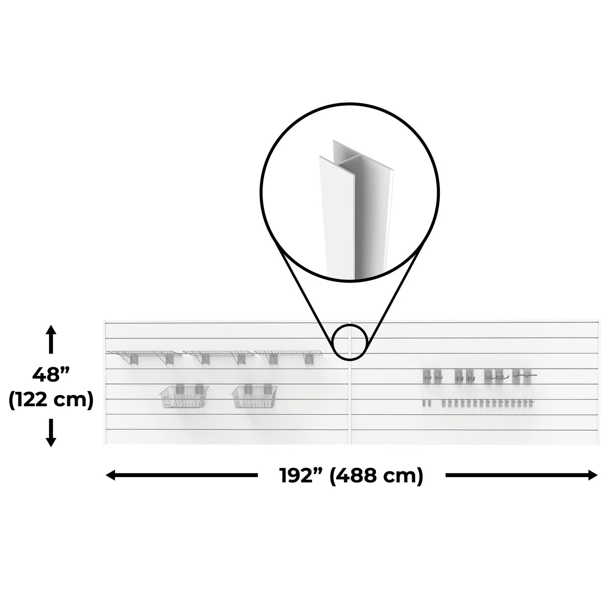 CrownWall Slatwall Supreme Organization Wall Panel Bundle
