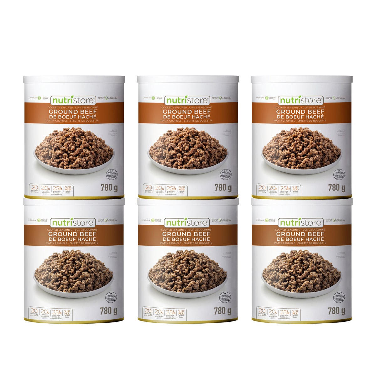 Nutristore Freeze Dried Ground Beef, 6 x 780 g