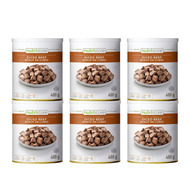 Nutristore Freeze Dried Diced Beef, 6 x 420 g