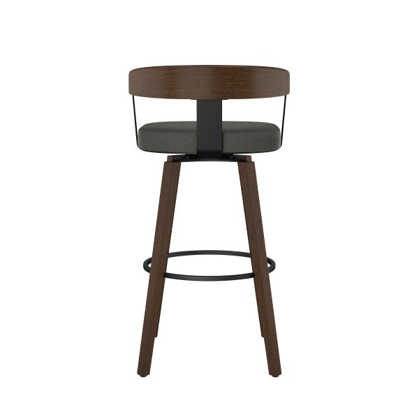 Amisco Cohen Modern Grey and Brown Swivel Counter Stool
