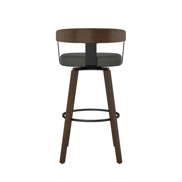 Amisco Cohen Modern Grey and Brown Swivel Counter Stool