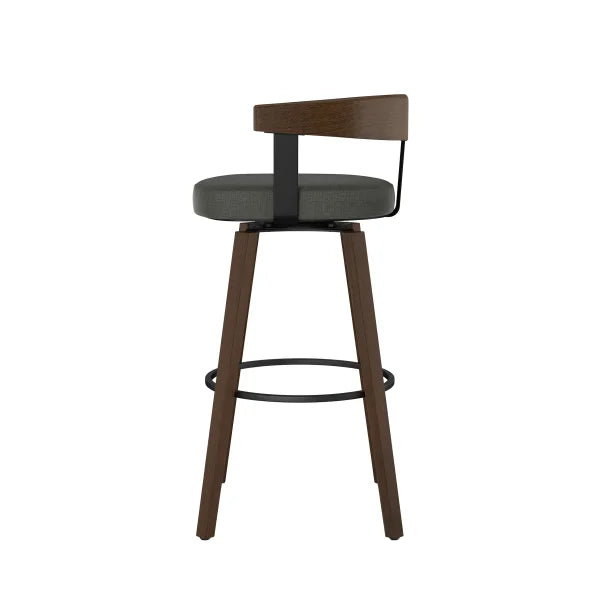 Amisco Cohen Modern Grey and Brown Swivel Counter Stool