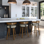 Amisco Cohen Modern Beige and Brown Swivel Counter Stool