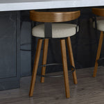 Amisco Cohen Modern Beige and Brown Swivel Counter Stool
