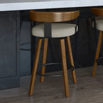 Amisco Cohen Modern Beige and Brown Swivel Counter Stool