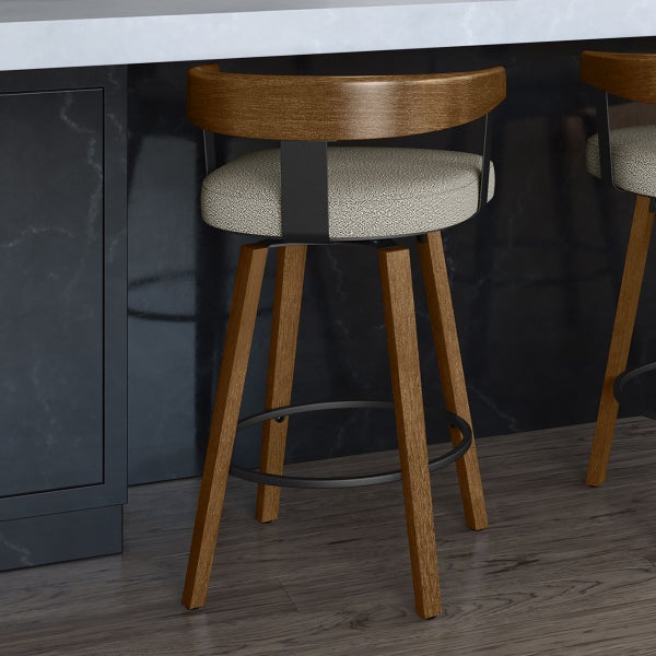 Amisco Cohen Modern Beige and Brown Swivel Counter Stool