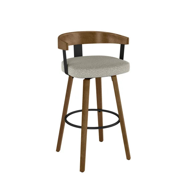 Amisco Cohen Modern Beige and Brown Swivel Counter Stool